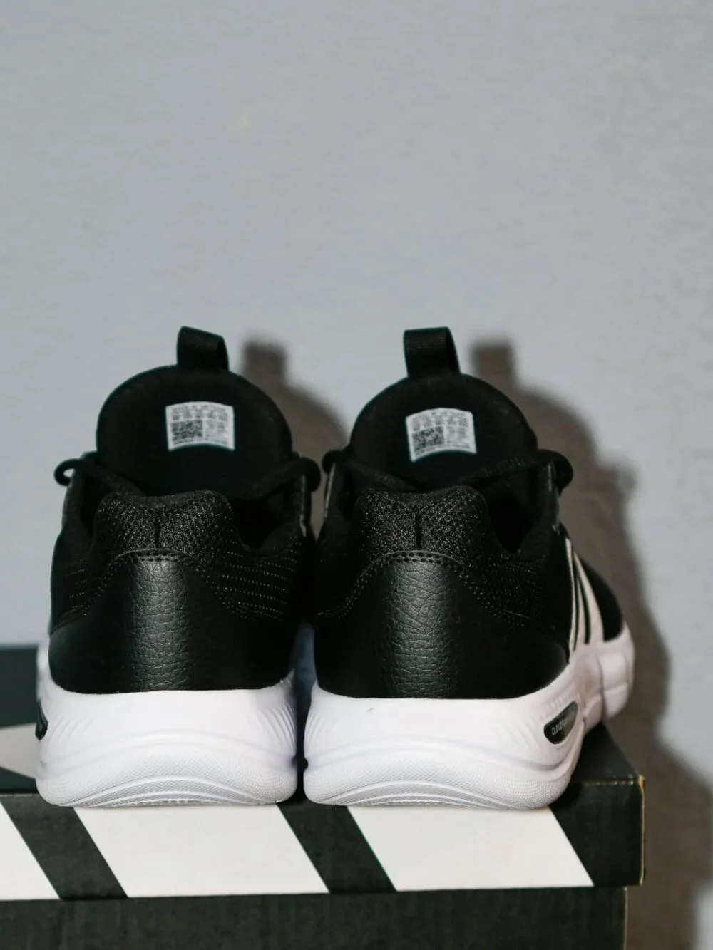 Men's Cloudfoam Flex Sneaker,adidas, bLACK/wHITE STRIPES